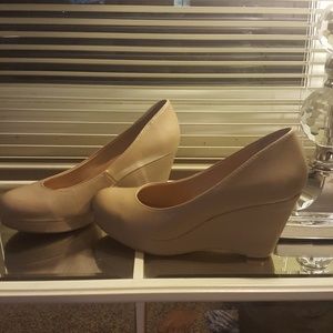 Cathy Jean Nude Wedge Pump